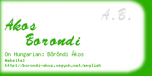 akos borondi business card